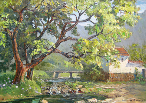 乡村小溪 50cm×70cm